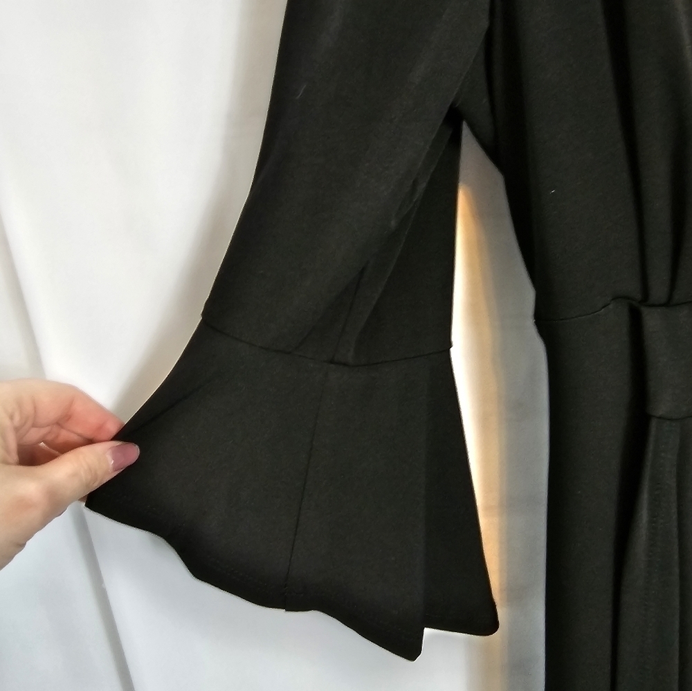 CONNECTED Apparel Size 10 3/4 length bell sleeve pleated ruched waist dress NWT - Picture 6 of 7